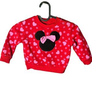 Disney Minnie Mouse Red Heart Sweatshirt 18M